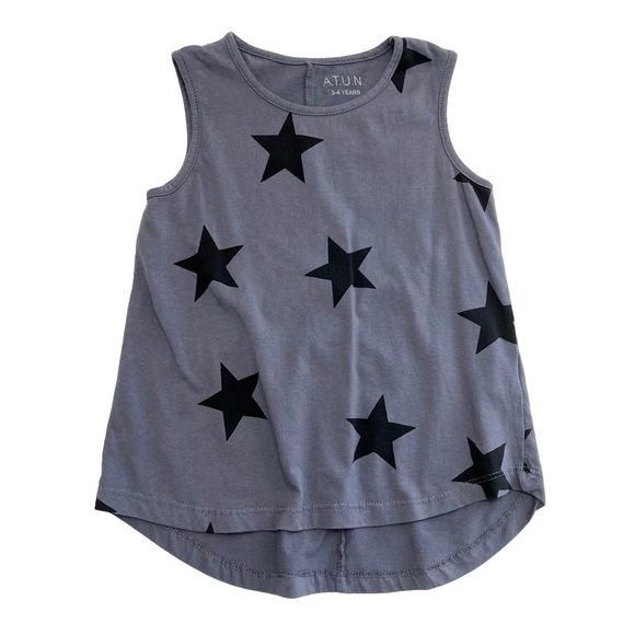 A.T.U.N. Charcoal/Black Star Tank Top (3-4) - Picture 1 of 4